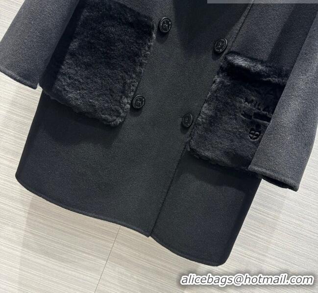 Promotional Prada Cashmere Coat P102009 Black 2023