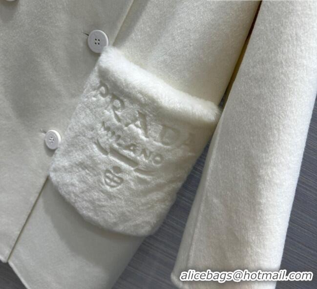 Well Crafted Prada Cashmere Coat P102011 White 2023