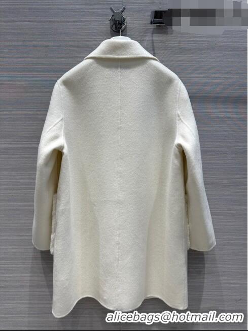 Well Crafted Prada Cashmere Coat P102011 White 2023