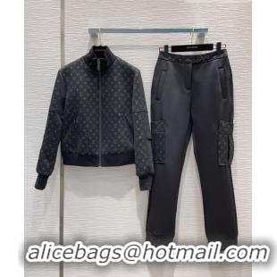 Buy Cheap Louis Vuitton Monogram Jacket and Pants LV102012 Black 2023