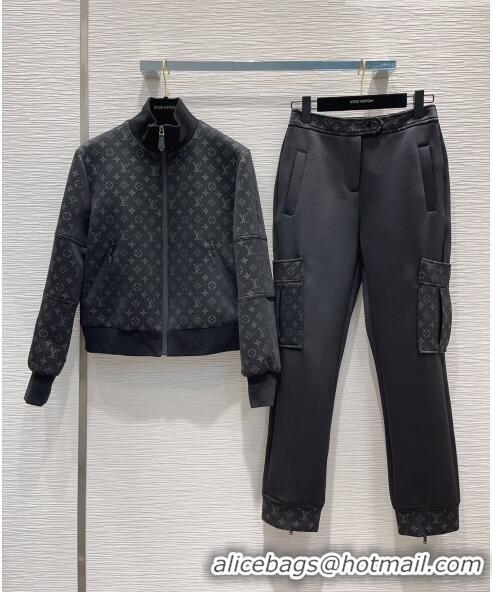 Buy Cheap Louis Vuitton Monogram Jacket and Pants LV102012 Black 2023