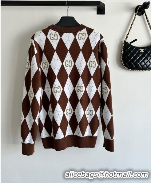 ​Luxurious Grade Gucci Wool & Cashmere Sweater G101922 Brown 2023