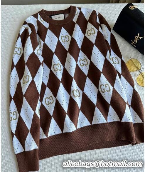 ​Luxurious Grade Gucci Wool & Cashmere Sweater G101922 Brown 2023