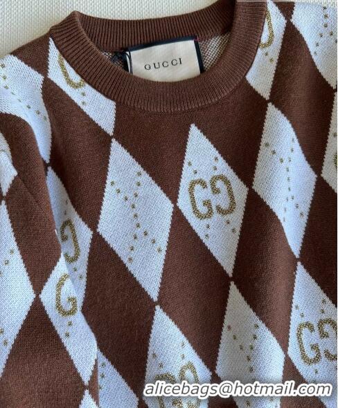 ​Luxurious Grade Gucci Wool & Cashmere Sweater G101922 Brown 2023