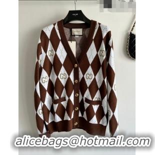 Most Popular Gucci Wool & Cashmere Cardigan G101923 Brown 2023