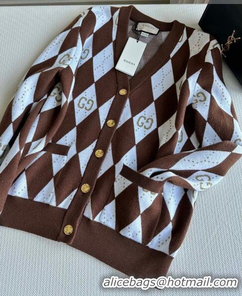 Most Popular Gucci Wool & Cashmere Cardigan G101923 Brown 2023