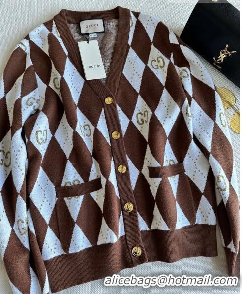 Most Popular Gucci Wool & Cashmere Cardigan G101923 Brown 2023