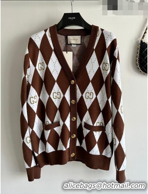 Most Popular Gucci Wool & Cashmere Cardigan G101923 Brown 2023