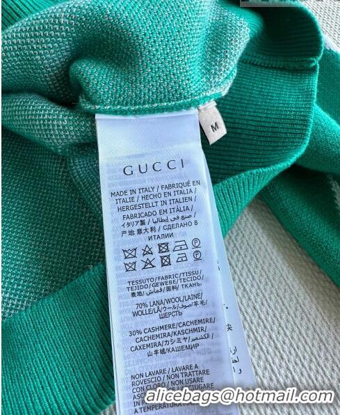 ​Luxury Discount Gucci Wool & Cashmere Cardigan G101924 Green 2023