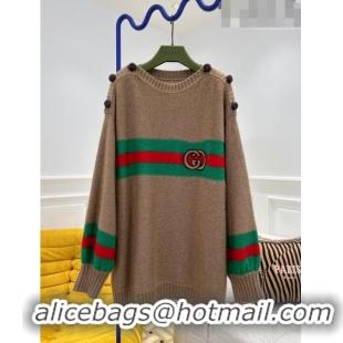 ​Lower Price Gucci Knit Sweater G102017 Brown 2023