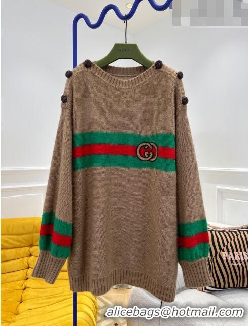 ​Lower Price Gucci Knit Sweater G102017 Brown 2023