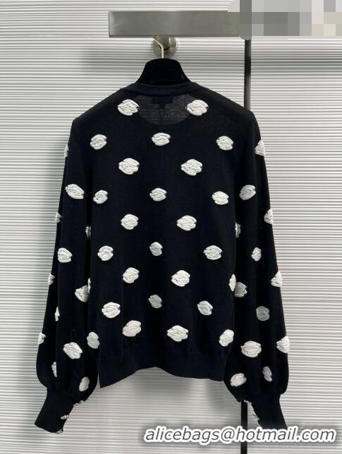 Super Quality Chanel Camellia Sweater CH102018 Black 2023