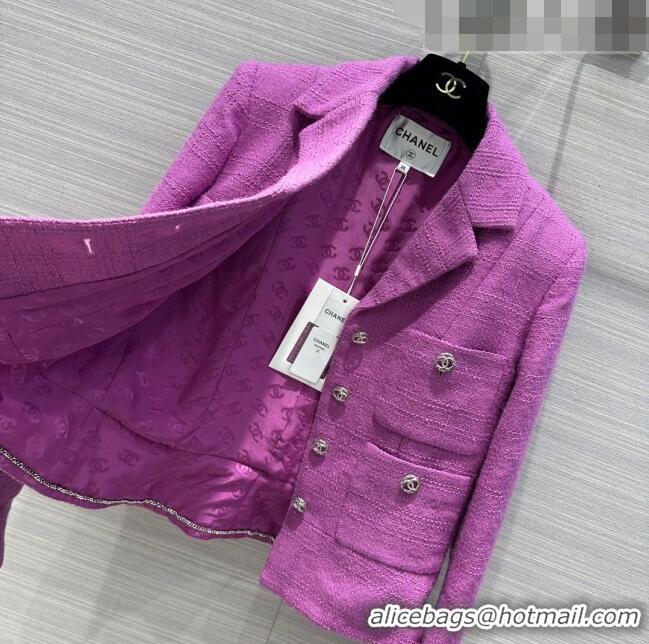 Low Cost Chanel Tweed Jacket CH102036 Pink 2023