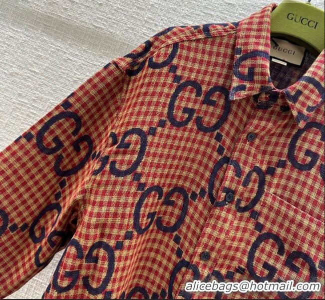 Low Cost Gucci GG Shirt G102042 Red 2023