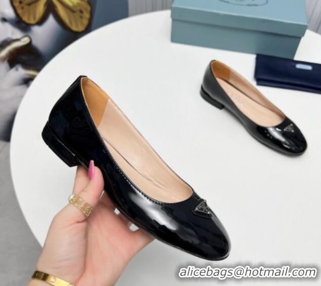 Grade Quality Prada Patent Leather ballerinas Flat Black 725065