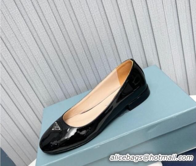 Grade Quality Prada Patent Leather ballerinas Flat Black 725065