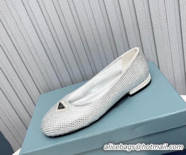 Best Product Prada Crystals ballerinas Flat Silver 725064