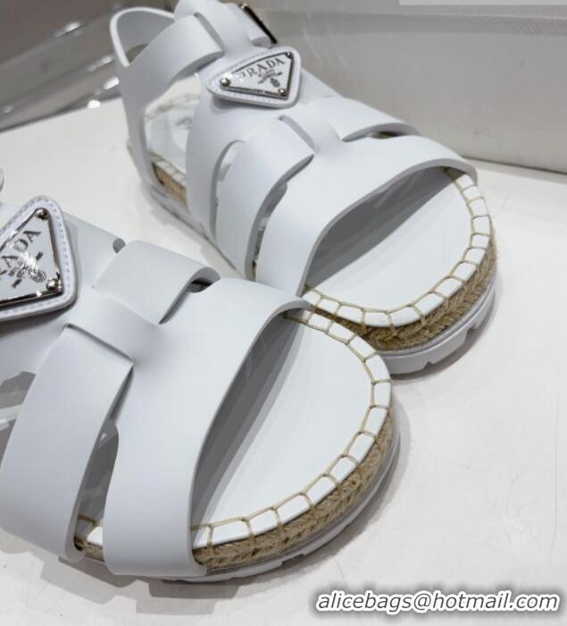 Lowest Price Prada Rubber Flat Sandals White 728029