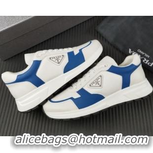 Trendy Design Prada Men's Leather Sneakers with Logo White/Blue 804112