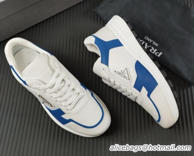 Trendy Design Prada Men's Leather Sneakers with Logo White/Blue 804112