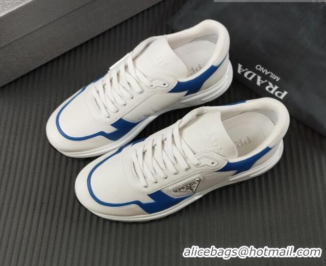 Trendy Design Prada Men's Leather Sneakers with Logo White/Blue 804112