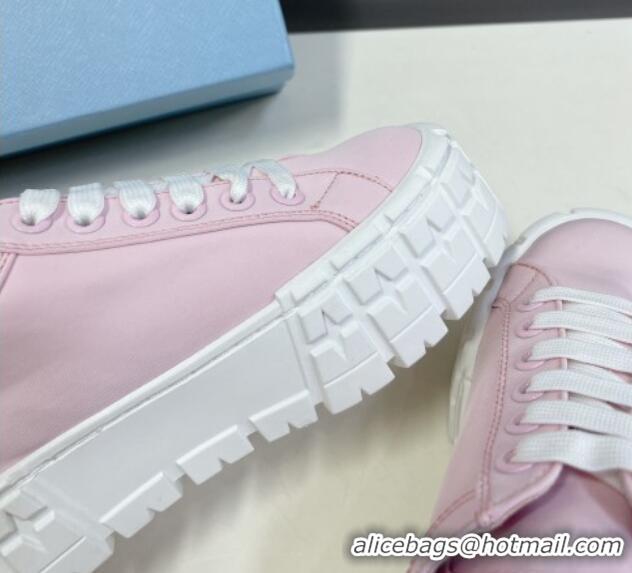 Discount Fashion Prada Nylon Platform Sneakers 5cm Light Pink 805014