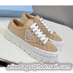 Shop Duplicate Prada Nylon Platform Sneakers 5cm Beige 805015