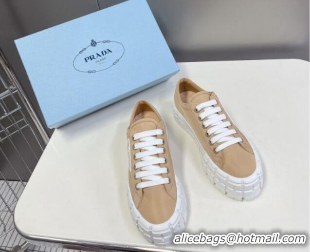 Shop Duplicate Prada Nylon Platform Sneakers 5cm Beige 805015