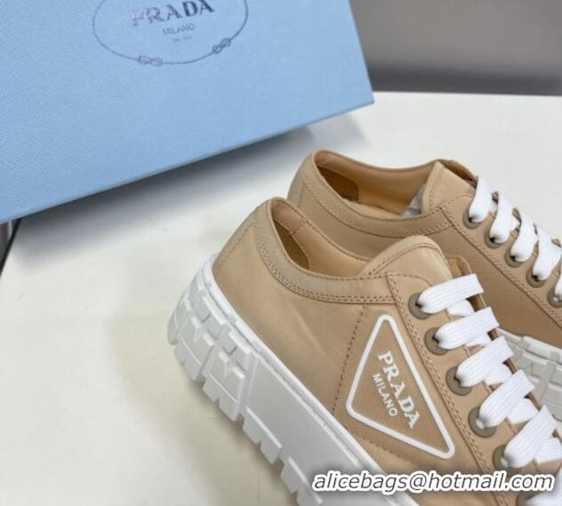 Shop Duplicate Prada Nylon Platform Sneakers 5cm Beige 805015