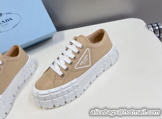 Shop Duplicate Prada Nylon Platform Sneakers 5cm Beige 805015