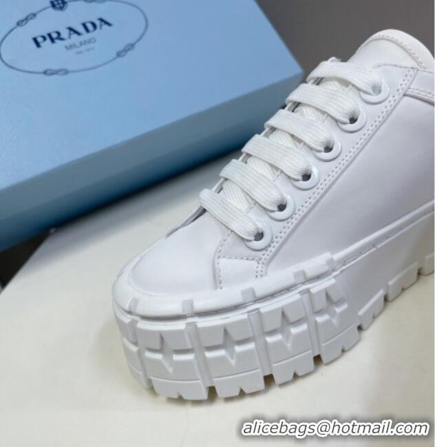 Grade Quality Prada Nylon Platform Sneakers 5cm White 805018