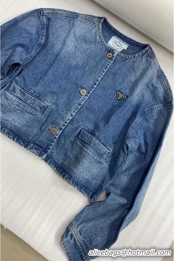 ​Top Grade Prada Denim Blouson Jacket PA8495 Blue