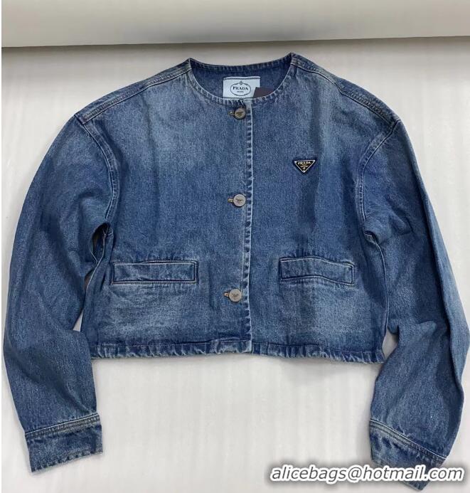 ​Top Grade Prada Denim Blouson Jacket PA8495 Blue