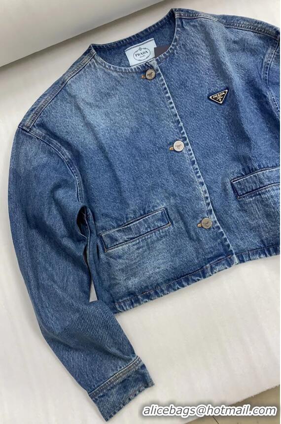 ​Top Grade Prada Denim Blouson Jacket PA8495 Blue