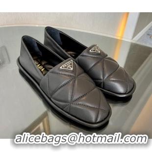 Good Product Prada Quilted Nappa Leather Loafers Black 901106