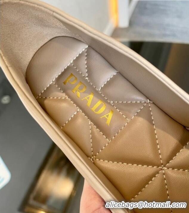 Big Discount Prada Quilted Nappa Leather Loafers Nude 901107