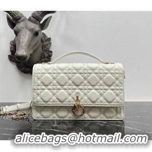 Promotional Dior Miss Dior Top handle Bag in Cannage Lambskin 1148 White 2023