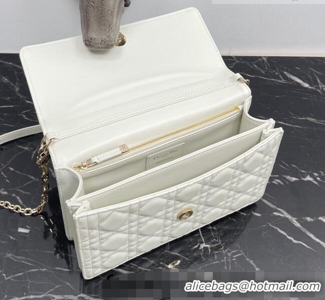 Promotional Dior Miss Dior Top handle Bag in Cannage Lambskin 1148 White 2023