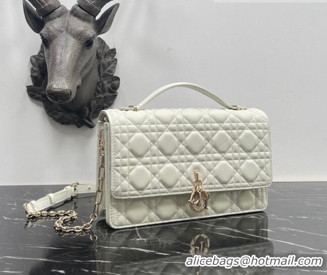 Promotional Dior Miss Dior Top handle Bag in Cannage Lambskin 1148 White 2023