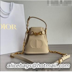 ​Buy Cheap Dior Small C'EST Bucket Bag in White CD-Embossed Calfskin CD1050 Beige 2023