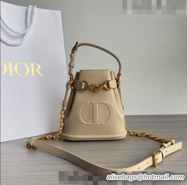 ​Buy Cheap Dior Small C'EST Bucket Bag in White CD-Embossed Calfskin CD1050 Beige 2023