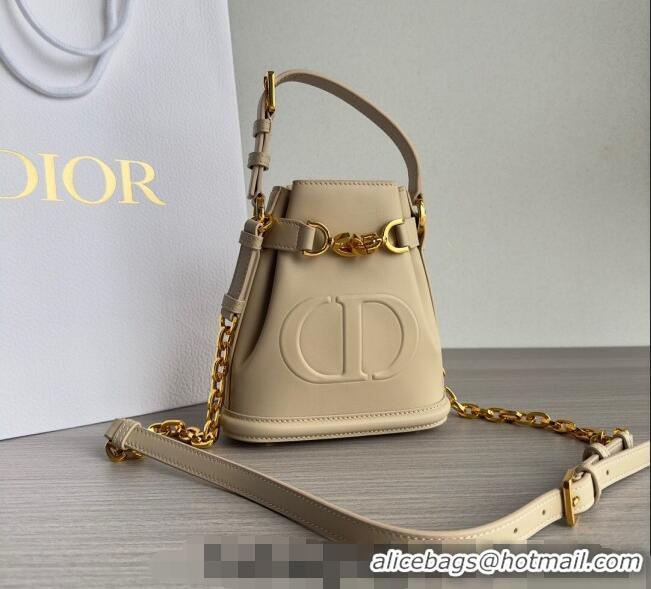 ​Buy Cheap Dior Small C'EST Bucket Bag in White CD-Embossed Calfskin CD1050 Beige 2023