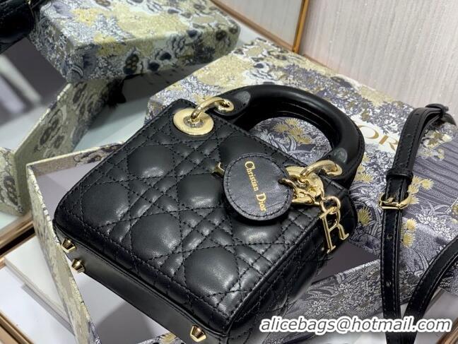 Famous Brand Dior Micro Lady Dior Bag in Lambskin 1021 Black 2023