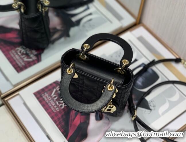 Famous Brand Dior Micro Lady Dior Bag in Lambskin 1021 Black 2023