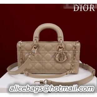 Unique Grade Dior Medium Lady D-Joy Bag in Cannage Lambskin 1021 Rose Beige 2023