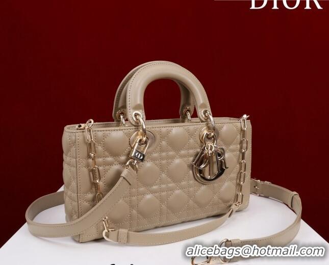 Unique Grade Dior Medium Lady D-Joy Bag in Cannage Lambskin 1021 Rose Beige 2023