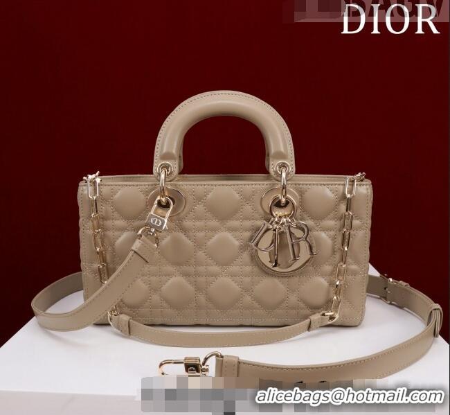 Unique Grade Dior Medium Lady D-Joy Bag in Cannage Lambskin 1021 Rose Beige 2023