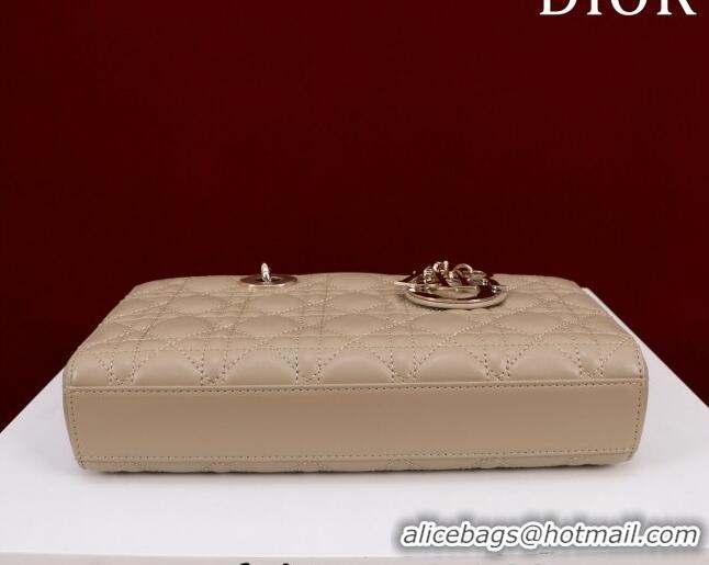 Unique Grade Dior Medium Lady D-Joy Bag in Cannage Lambskin 1021 Rose Beige 2023