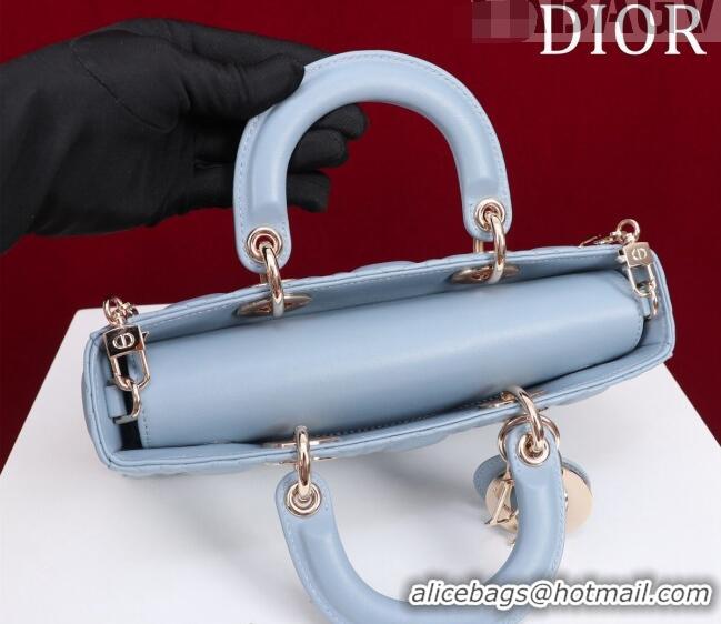 Best Price Dior Medium Lady D-Joy Bag in Cannage Lambskin 1021 Light Blue 2023