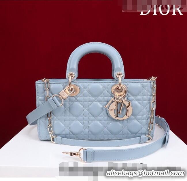 Best Price Dior Medium Lady D-Joy Bag in Cannage Lambskin 1021 Light Blue 2023